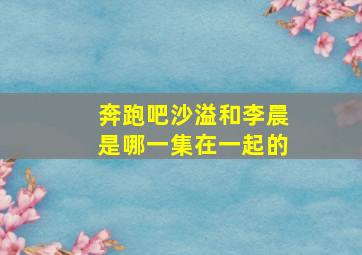 奔跑吧沙溢和李晨是哪一集在一起的