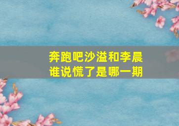 奔跑吧沙溢和李晨谁说慌了是哪一期