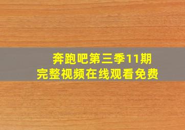 奔跑吧第三季11期完整视频在线观看免费