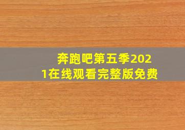 奔跑吧第五季2021在线观看完整版免费