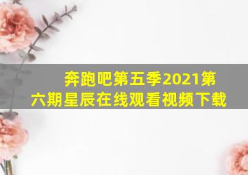 奔跑吧第五季2021第六期星辰在线观看视频下载