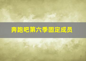 奔跑吧第六季固定成员