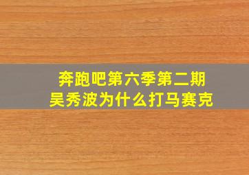 奔跑吧第六季第二期吴秀波为什么打马赛克