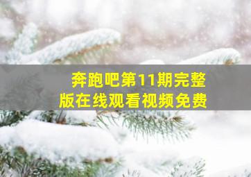 奔跑吧第11期完整版在线观看视频免费