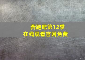 奔跑吧第12季在线观看官网免费