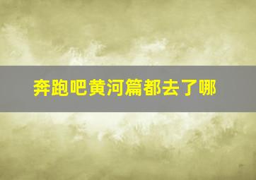 奔跑吧黄河篇都去了哪