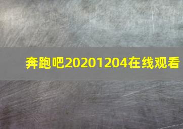 奔跑吧20201204在线观看