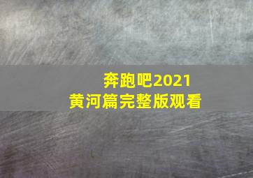 奔跑吧2021黄河篇完整版观看