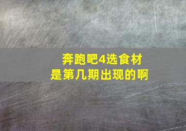 奔跑吧4选食材是第几期出现的啊