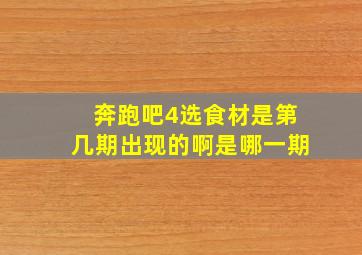 奔跑吧4选食材是第几期出现的啊是哪一期