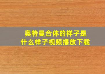 奥特曼合体的样子是什么样子视频播放下载