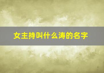 女主持叫什么涛的名字