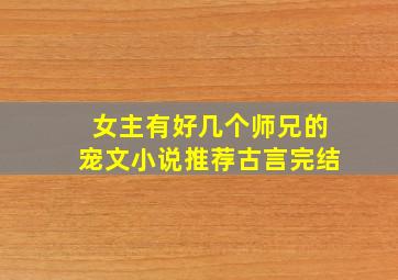 女主有好几个师兄的宠文小说推荐古言完结