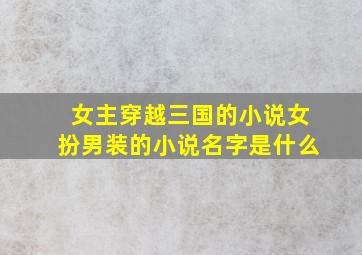 女主穿越三国的小说女扮男装的小说名字是什么