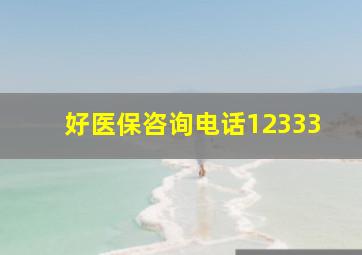 好医保咨询电话12333