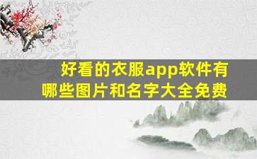 好看的衣服app软件有哪些图片和名字大全免费