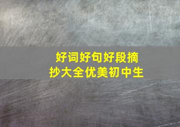 好词好句好段摘抄大全优美初中生