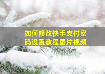 如何修改快手支付密码设置教程图片视频