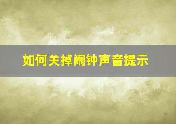 如何关掉闹钟声音提示