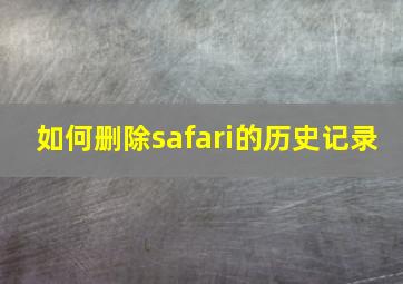 如何删除safari的历史记录