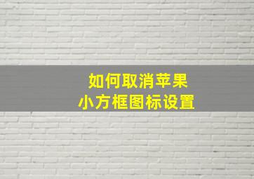 如何取消苹果小方框图标设置