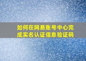 如何在网易账号中心完成实名认证信息验证码