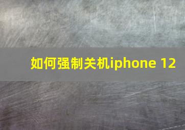 如何强制关机iphone 12