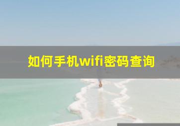 如何手机wifi密码查询