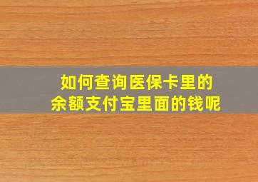 如何查询医保卡里的余额支付宝里面的钱呢