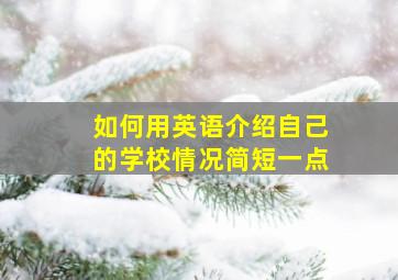 如何用英语介绍自己的学校情况简短一点