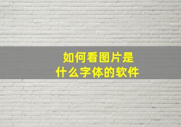 如何看图片是什么字体的软件