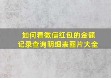 如何看微信红包的金额记录查询明细表图片大全