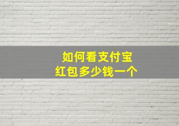 如何看支付宝红包多少钱一个