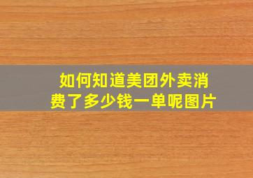 如何知道美团外卖消费了多少钱一单呢图片