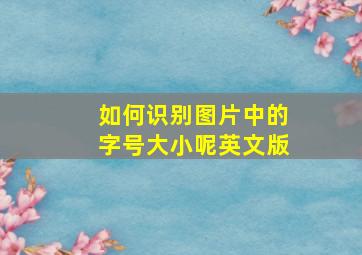 如何识别图片中的字号大小呢英文版