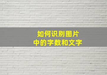 如何识别图片中的字数和文字