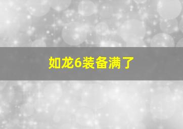 如龙6装备满了