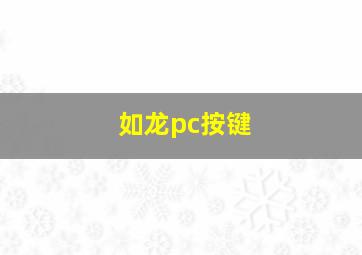 如龙pc按键