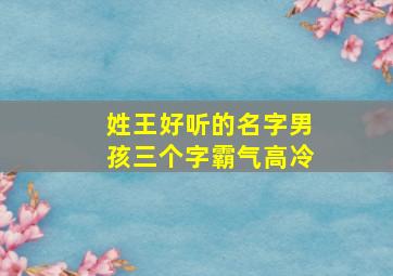 姓王好听的名字男孩三个字霸气高冷