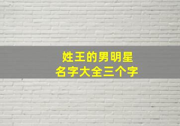 姓王的男明星名字大全三个字