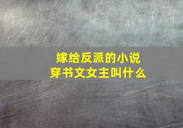 嫁给反派的小说穿书文女主叫什么