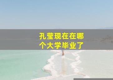 孔莹现在在哪个大学毕业了