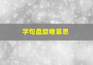 字句盘旋啥意思