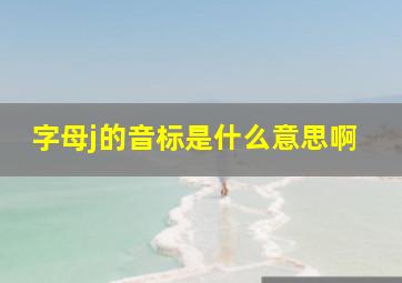 字母j的音标是什么意思啊