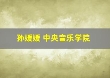 孙媛媛 中央音乐学院