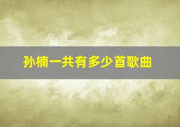 孙楠一共有多少首歌曲