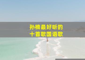 孙楠最好听的十首歌国语歌