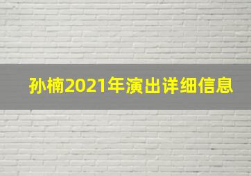 孙楠2021年演出详细信息