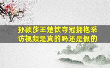 孙颖莎王楚钦夺冠拥抱采访视频是真的吗还是假的