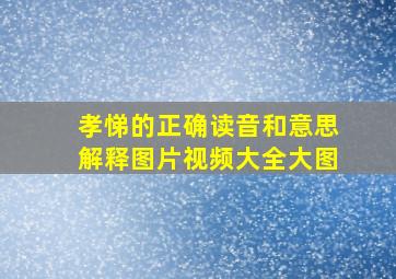 孝悌的正确读音和意思解释图片视频大全大图